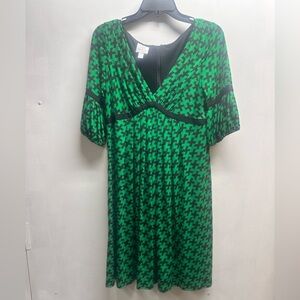Suzi Chin for Maggy Boutique Green and Black Midi Dress size 8